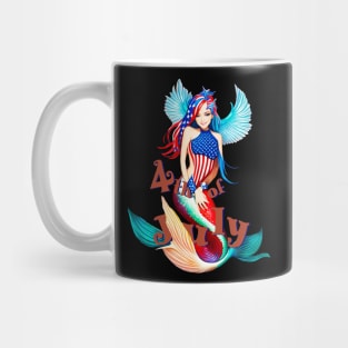 Independence day 4th of july mermaid celebrate Mug